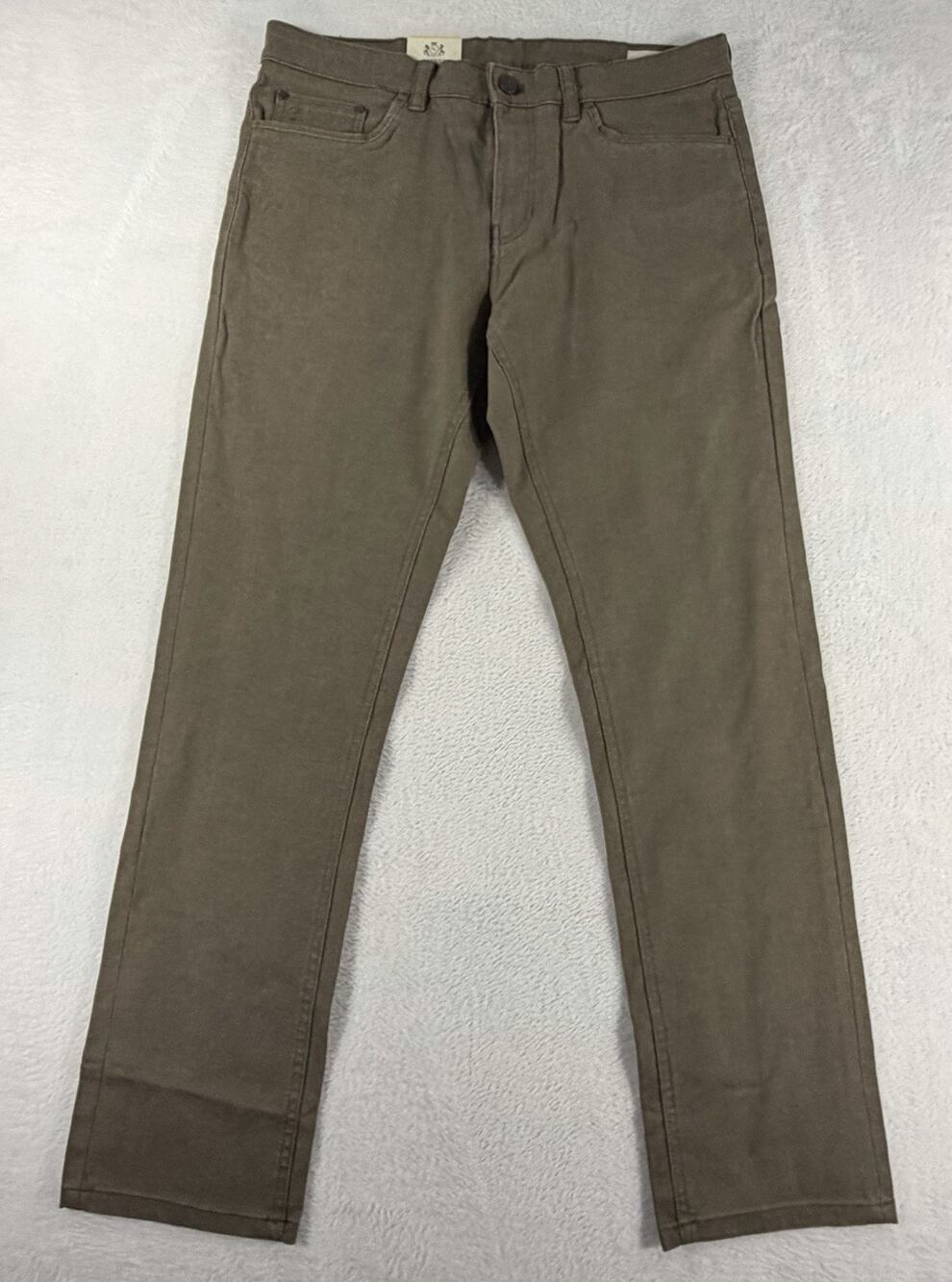 NWT English Laundry Mens 32x32 Pants Brown Stretch Slimmer Straight Leg